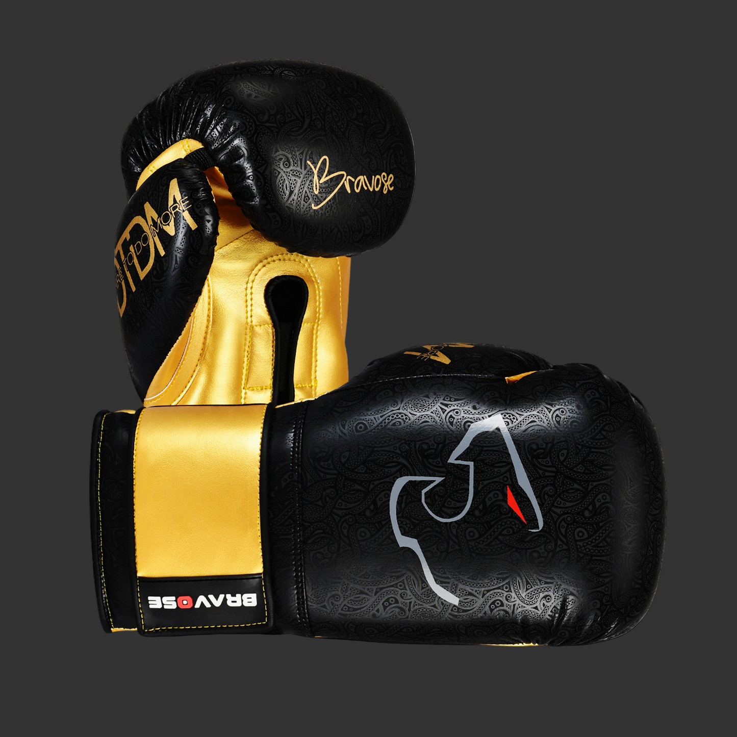 Nemesis Black and Gold Boxing Gloves